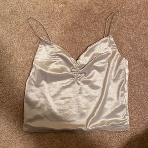 Grey Velvet Garage Crop Top